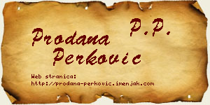 Prodana Perković vizit kartica